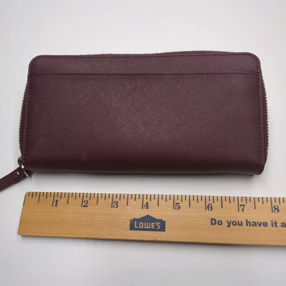 Kate Spade Neda Laurel Leather Zip-Around Wallet Mulled Wine WLRU2669